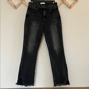 Moussy black high waisted split hem Jeans